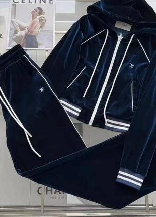 Женский велюровый костюм celine