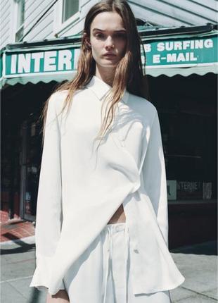 Белая рубашка женская на запах zara new рубашка зара