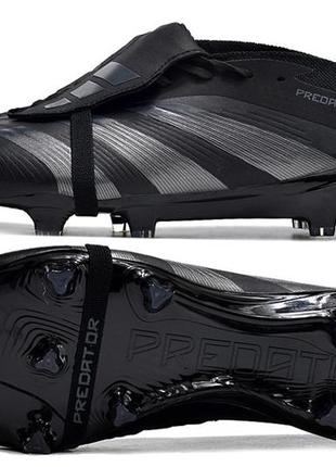 Бутси adidas predator fg black адідас предатор fg чорні футбольне взуття з шипами чорного кольору унісекс