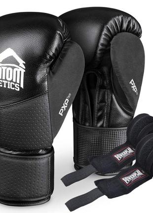 Боксерские перчатки phantom riot pro black 14 унций (капа в подарок)