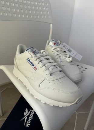 Кроссовки reebok classic leather beige 100032947