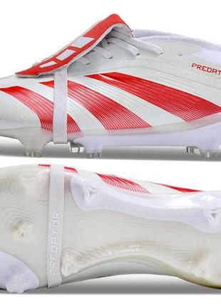 Бутси adidas predator fg white адідас предатор fg білі футбольне взуття з шипами білого кольору унісекс