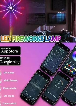 Настенная светодиодная гирлянда фейерверк с пультом и управлением с телефона sfk-18...