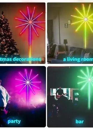 Настенная светодиодная гирлянда фейерверк с пультом и управлением с телефона sfk-18...