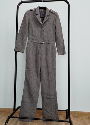Теплый стильный комбинезон из твида. индивидуальный пошив