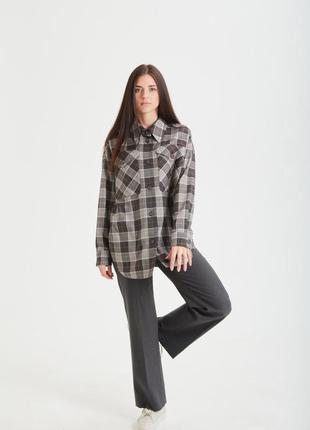 Женская рубашка в клетку oversize