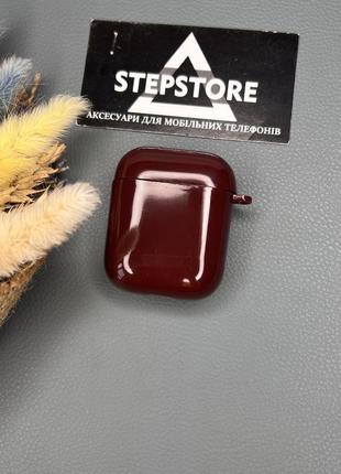 Чехол для apple airpods 1 / 2 глянцевый противоударный без карабина толстый