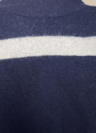Шерстяно кашемировый темно синий джемпер свитерик гольф водолазка теплый мирер6 фото