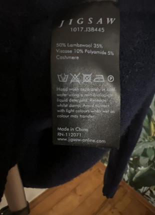 Шерстяно кашемировый темно синий джемпер свитерик гольф водолазка теплый мирер4 фото