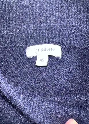 Шерстяно кашемировый темно синий джемпер свитерик гольф водолазка теплый мирер5 фото