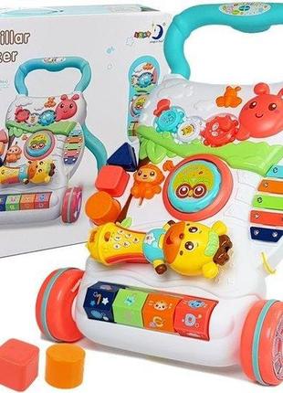 Багатофункціональні дитячі розвиваючі ходунки leantoys з інтерактивним мікрофоном