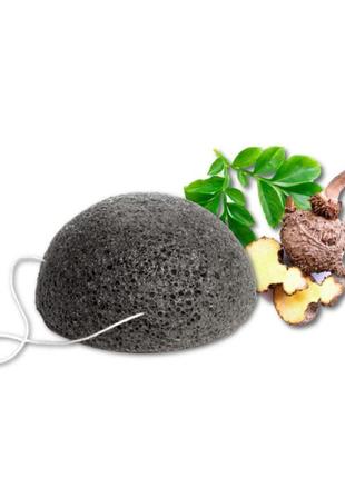Очищающий спонж конняку с бамбуковым углем ella bache cleansing konjac sponge
