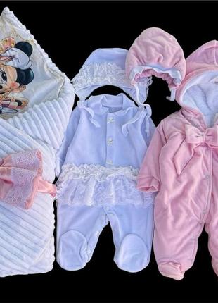 Набір на виписку з пологового та для повсякденного користування для дівчинки (56 розмір) (набори на виписку із