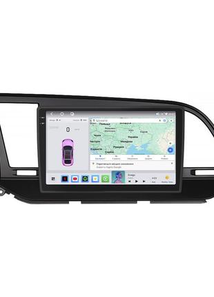 Штатная магнитола 9" lesko для hyundai elantra vi (ad) рестайлинг 2018-2020 4/64 qled carplay 360 prime 3шт