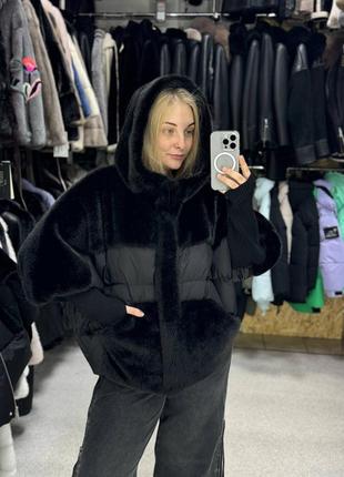 Пуховик жіночий пуховик чорний пуховик зимовий пуховик з хутром