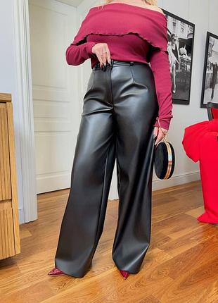 💥💥💥теплі брюки з еко-шкіри