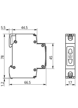 Одномодульная розетка на din-рейку без заземления 16а3 фото