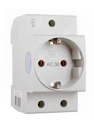 Модульная розетка на din-рейку с заземлением ас 30