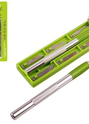 Alloid. нож-скальпель для вырезания со сменными лезвиями, сталь sk5 (6шт)