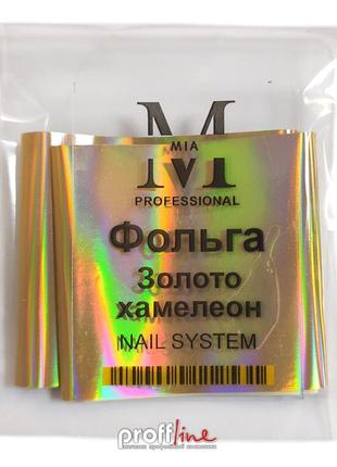 Фольга переводная для дизайна ногтей mia-m professional 4х50 см золото хамелеон