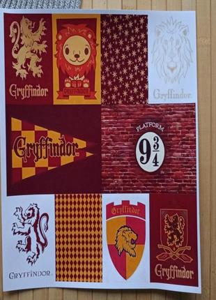 Стикерпак гриффиндор gryffindor гарри поттер harry potter а4