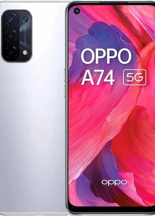 Смартфон 6.5" full hd oppo a74 5g 6/128 gb 5g 2 sim nfc 48/16 мп 8 ядер android 13 space silver factory recertified