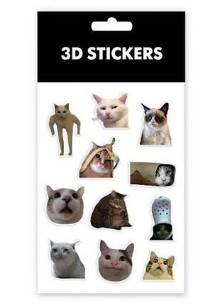 3d стікери "сats mood mems" набір 6 стікерів