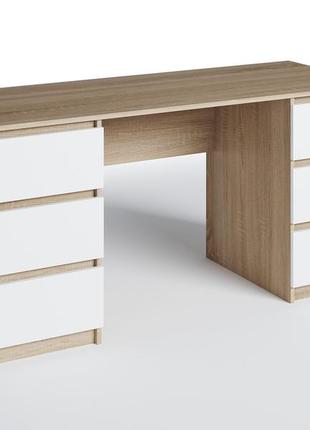 Стіл письмовий меблева площа сп-6 дуб сонома + білий (160х60х75 см)