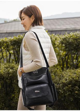Рюкзак жіночий ulma italian bags чорний 29x14x28 см (id_955)