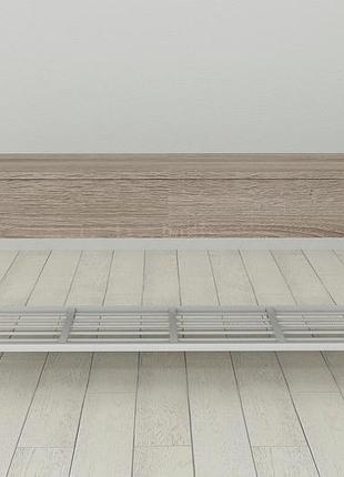 Банкетка з ящиком ferrum-decor дрейк 1 550x1000x400 метал білий дсп сонома трюфель 16 мм (dre0012)