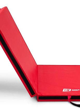 Мат гімнастичний hop-sport hs-065fm з липучкою 5см червоний