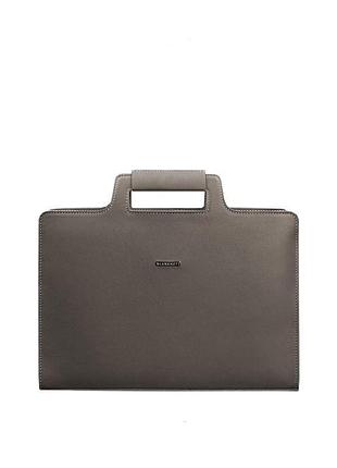 Жіноча шкіряна сумка для ноутбука та документів blanknote 15 brown-beige (bn-bag-36-beige)