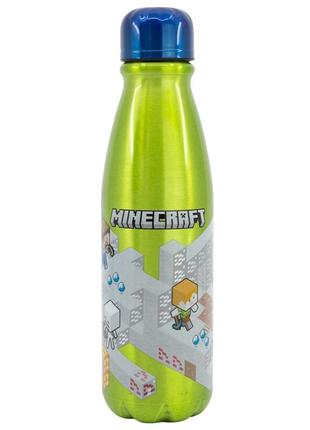 Дитяча пляшка для води алюмінієва 600 мл stor minecraft (40440)