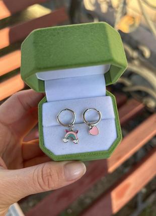 Серебряные серьги детские 925