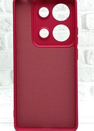 Чехол pro camera для xiaomi redmi note 13 pro 4g бампер с микрофиброй вишневый 2