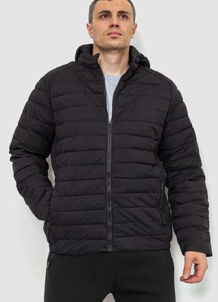 Куртка мужские демисезонная с капюшоном, цвет черный, 214r8891