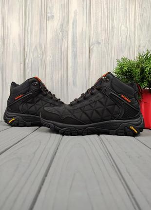 Мужские ботинки зимние merrell moab 3 mid black orange