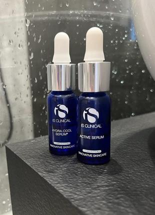 Дві сироватки!! active-serum і hydra-cool 15 мл is clinical