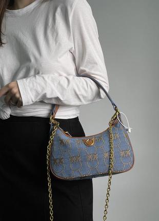 Сумка женская pinko    💎  half moon mini denim  ki99215