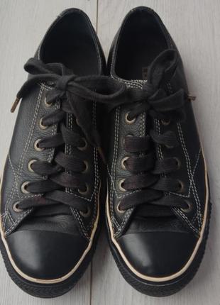 Кеды натуральная кожа черные унисекс кожаные convers