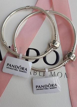 Срібний браслет pandora з біркою. пандора подарок для жінок pandora розмір 20см