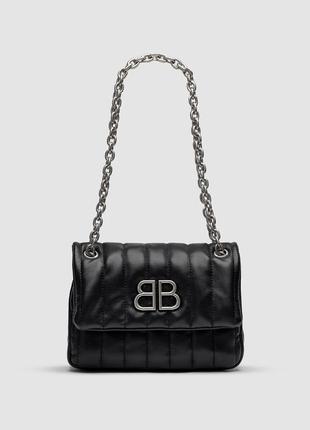 Сумка женская balenciaga  💎  monaco mini chain bag black/silver  ki99446