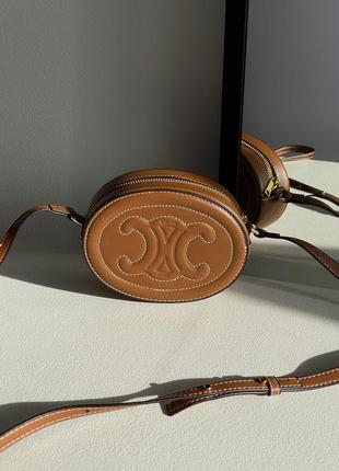 Сумка женская celine  💎  oval bag cuir triomphe in smooth calfskin tan  ki99087