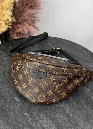 Сумка женская louis vuitton     bumbag brown black  bb1073