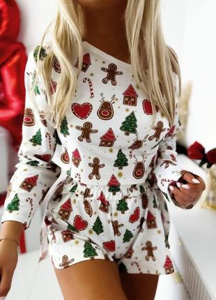 Новогодняя пижамка в ярком цвете ❤️
идеальный вариант для уютных зимних вечеров. ткань : лакоста