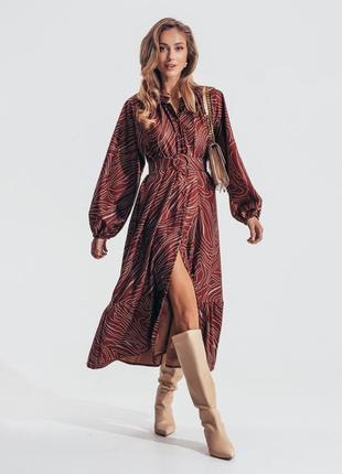 Принтована сукня-кльош