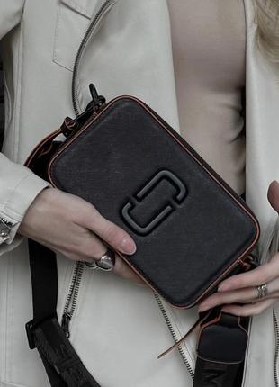 Сумка жіноча marc jacobs    black/orange logo  bo000087