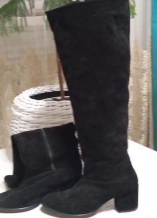 Сапоги з натуральної шкіри на широку ногу