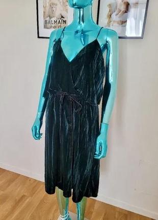 Оксамитова сукня на новий рік фотосесію mango глибокого смарагдового кольору