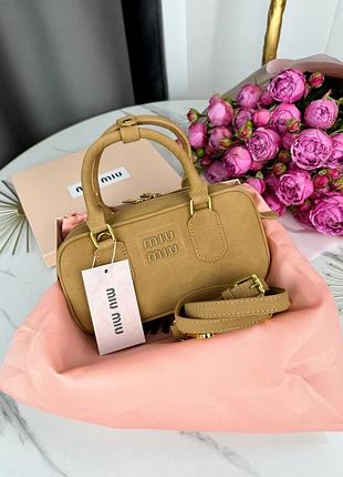 Женская сумка miu miu arcadie textile - premium